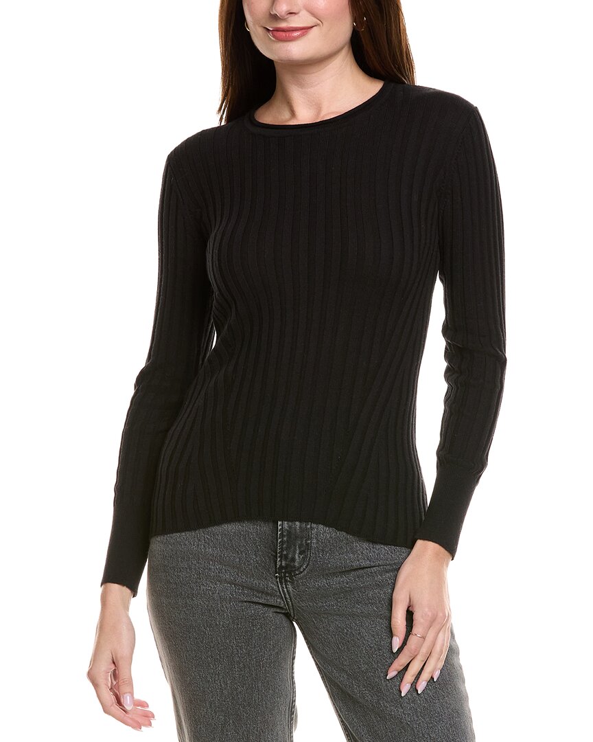 Hannah Rose Rib Crewneck Cashmere-Blend Sweater