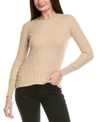 Hannah Rose Rib Crewneck Cashmere-Blend Sweater