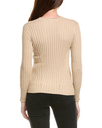Hannah Rose Rib Crewneck Cashmere-Blend Sweater