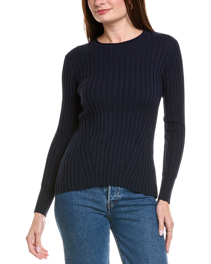 Hannah Rose Rib Crewneck Cashmere-Blend Sweater