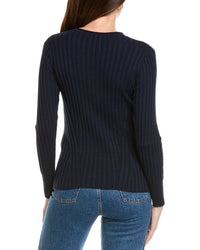 Hannah Rose Rib Crewneck Cashmere-Blend Sweater