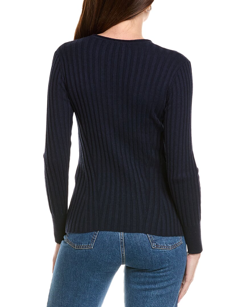 Hannah Rose Rib Crewneck Cashmere-Blend Sweater