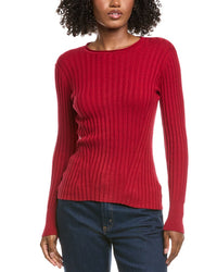 Hannah Rose Rib Crewneck Cashmere-Blend Sweater