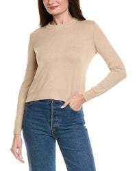 Hannah Rose Shrunken Crewneck Cashmere-Blend Sweater