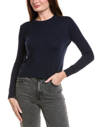 Hannah Rose Shrunken Crewneck Cashmere-Blend Sweater