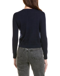 Hannah Rose Shrunken Crewneck Cashmere-Blend Sweater