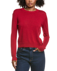 Hannah Rose Shrunken Crewneck Cashmere-Blend Sweater