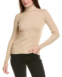 Hannah Rose Rib Turtleneck Cashmere-Blend Sweater