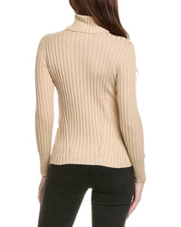 Hannah Rose Rib Turtleneck Cashmere-Blend Sweater