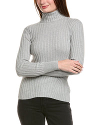 Hannah Rose Rib Turtleneck Cashmere-Blend Sweater