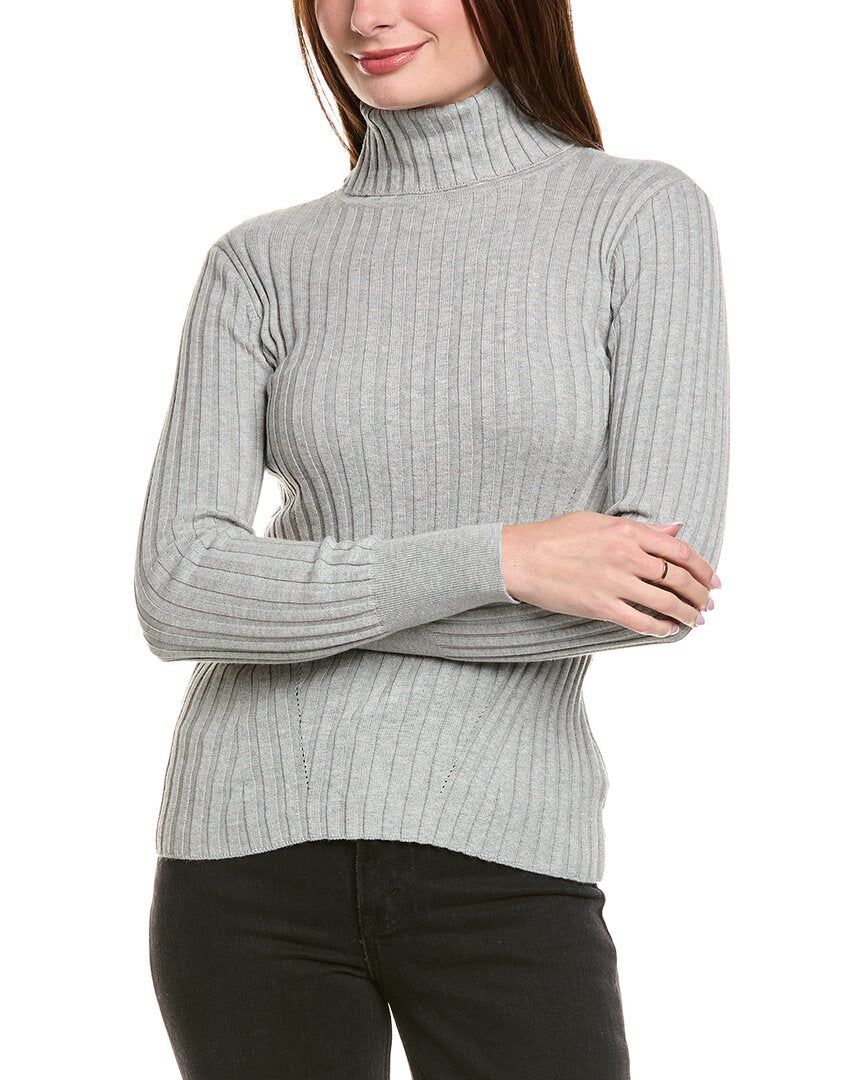 Hannah Rose Rib Turtleneck Cashmere-Blend Sweater
