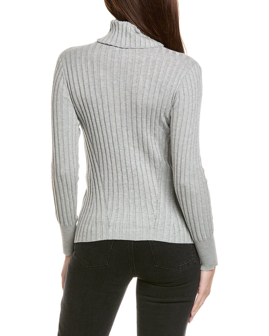 Hannah Rose Rib Turtleneck Cashmere-Blend Sweater