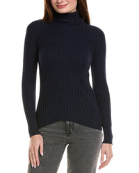 Hannah Rose Rib Turtleneck Cashmere-Blend Sweater