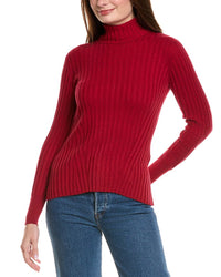 Hannah Rose Rib Turtleneck Cashmere-Blend Sweater