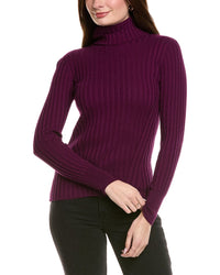 Hannah Rose Rib Turtleneck Cashmere-Blend Sweater