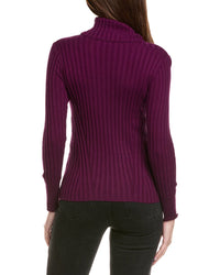 Hannah Rose Rib Turtleneck Cashmere-Blend Sweater