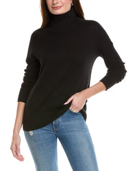 Hannah Rose Boxy Turtleneck Cashmere-Blend Sweater