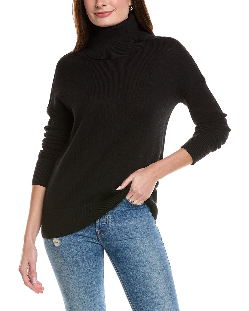 Hannah Rose Boxy Turtleneck Cashmere-Blend Sweater