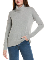 Hannah Rose Boxy Turtleneck Cashmere-Blend Sweater