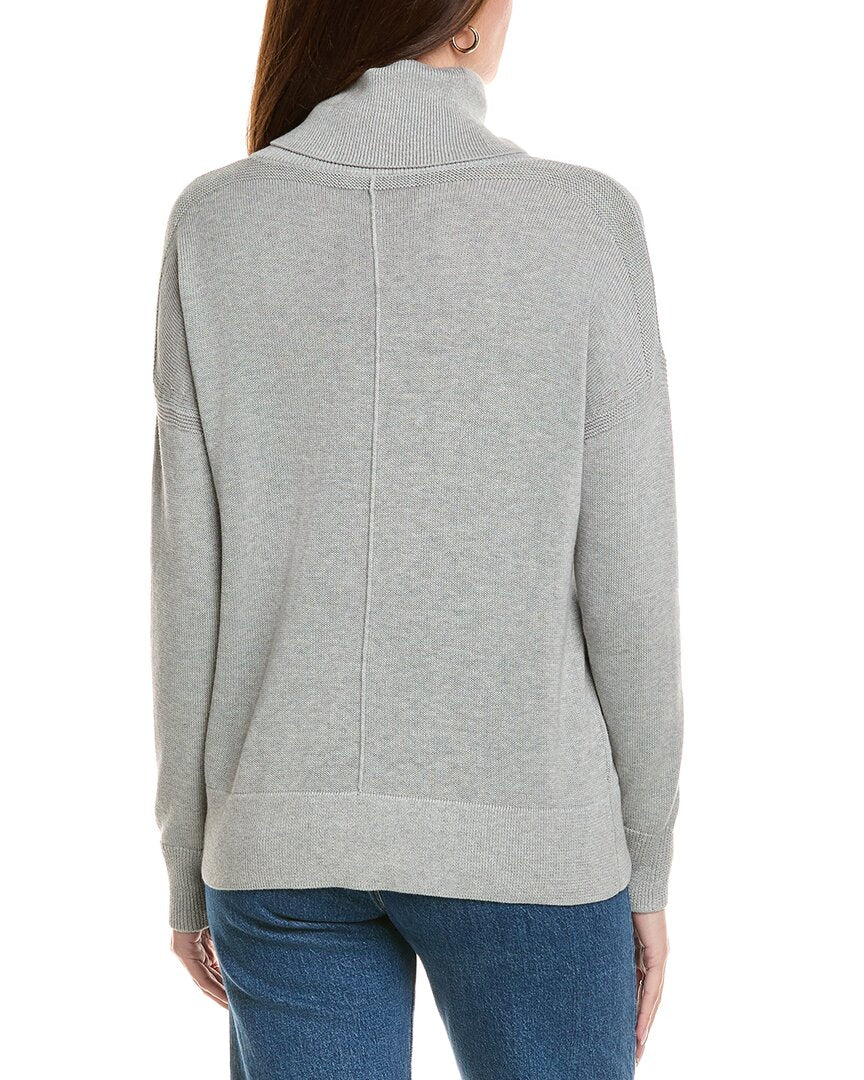 Hannah Rose Boxy Turtleneck Cashmere-Blend Sweater