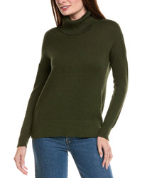 Hannah Rose Boxy Turtleneck Cashmere-Blend Sweater