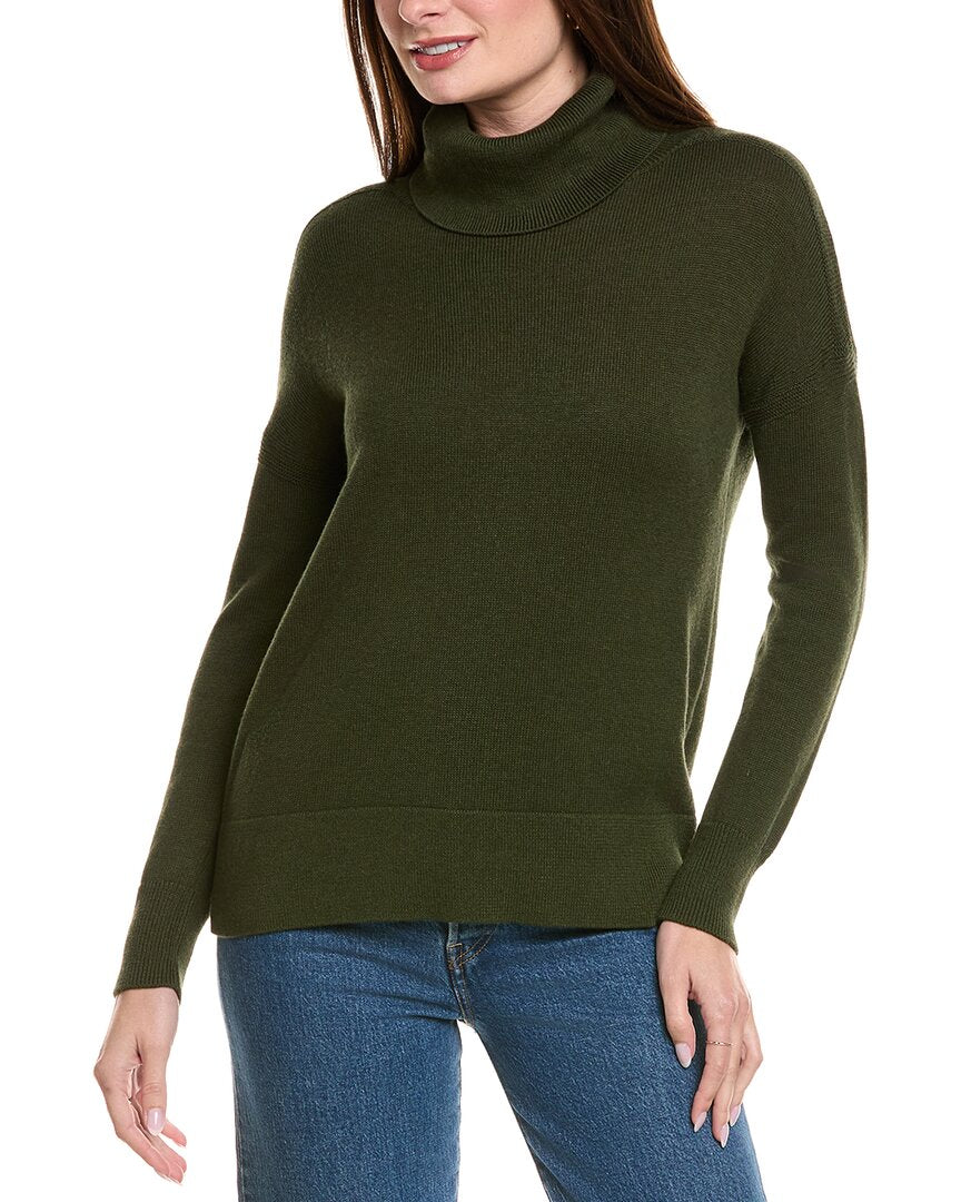 Hannah Rose Boxy Turtleneck Cashmere-Blend Sweater