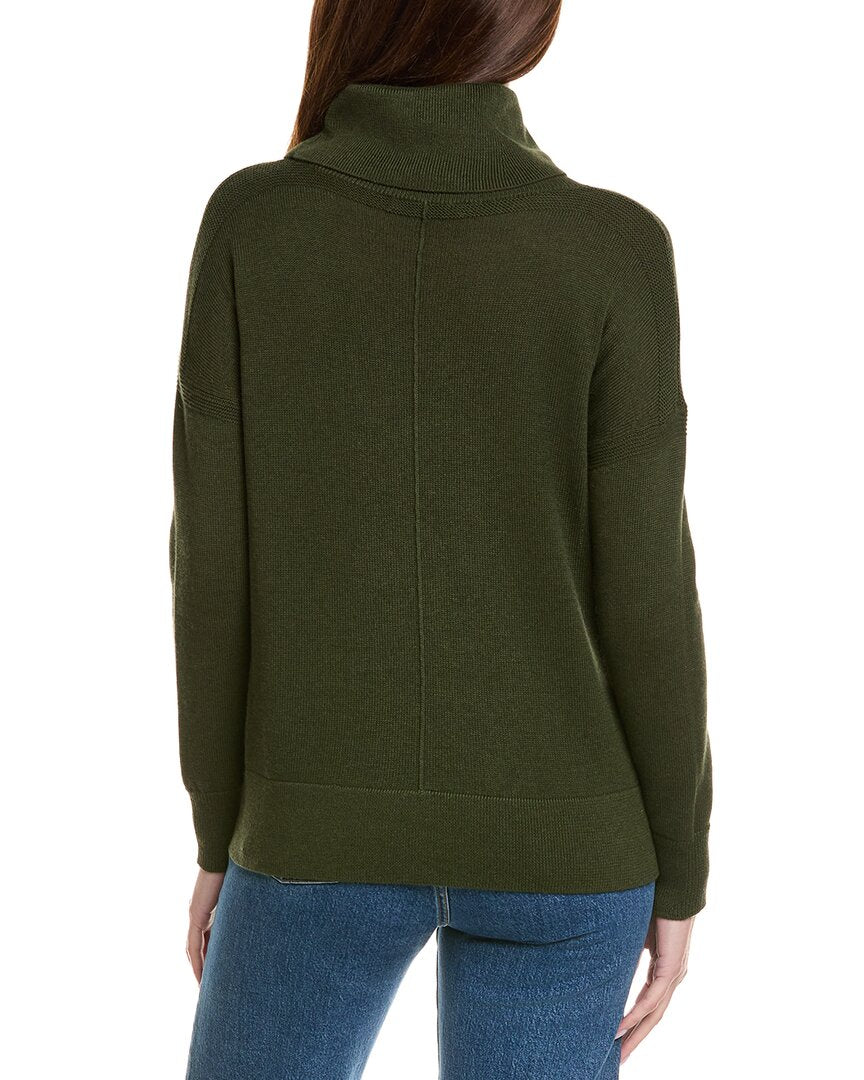Hannah Rose Boxy Turtleneck Cashmere-Blend Sweater