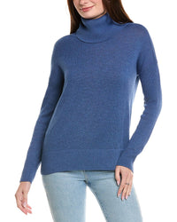 Hannah Rose Boxy Turtleneck Cashmere-Blend Sweater