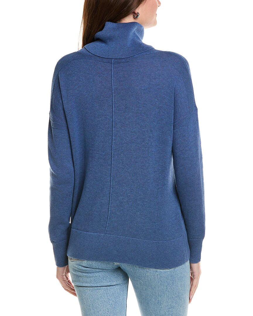 Hannah Rose Boxy Turtleneck Cashmere-Blend Sweater