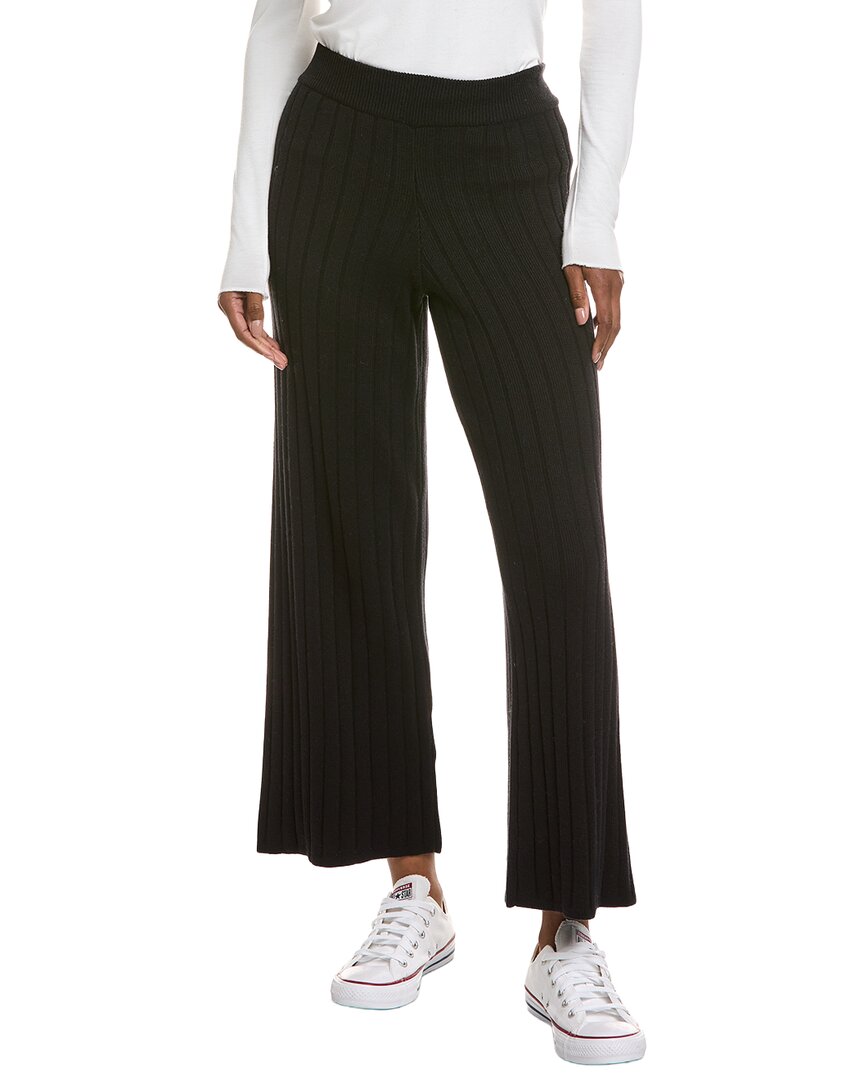Hannah Rose Ribbed Wide Leg Cashmere-Blend Pant