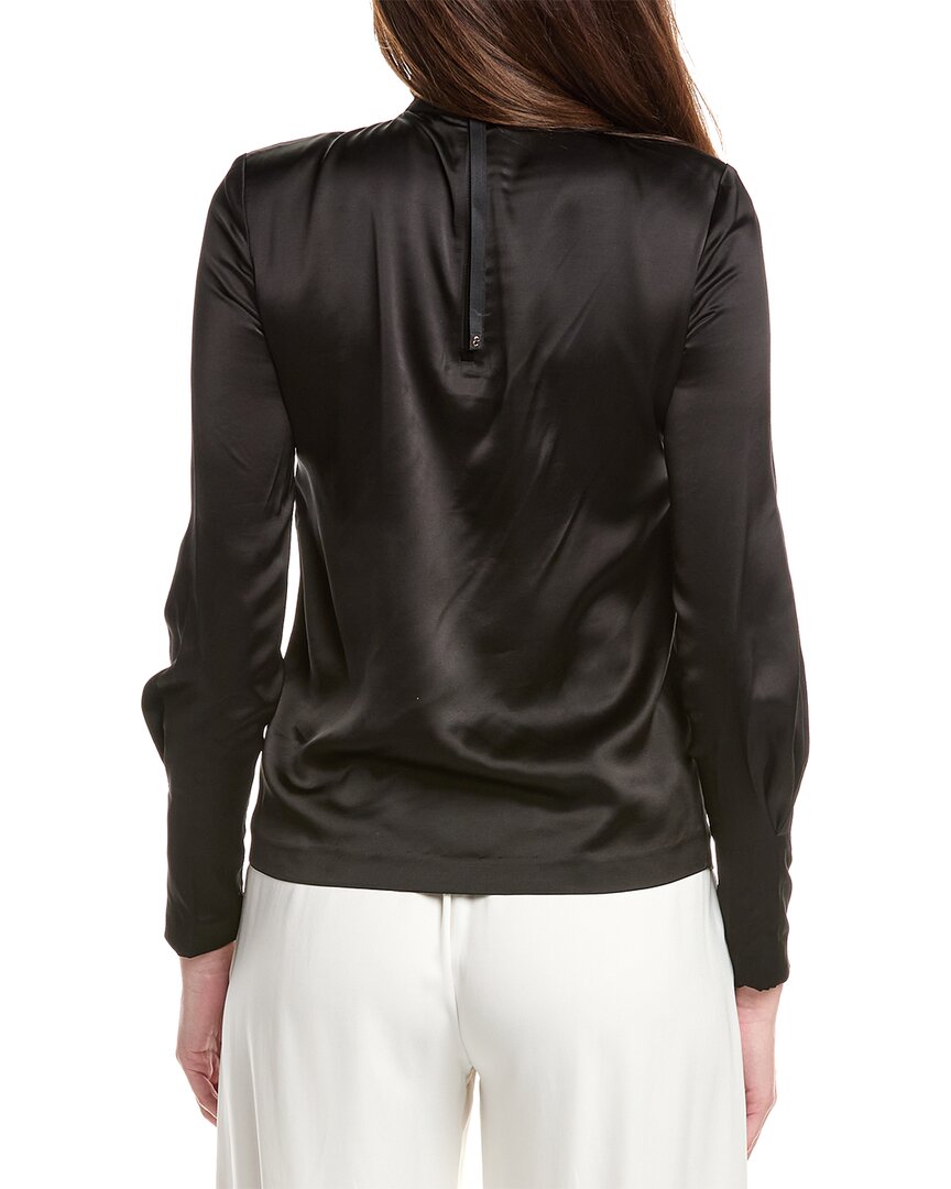St. John Mock Neck Satin Top