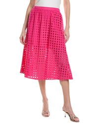 Cece Circle Eyelet Midi Skirt