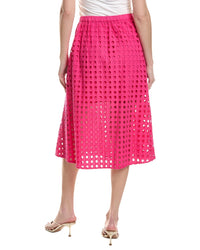 Cece Circle Eyelet Midi Skirt