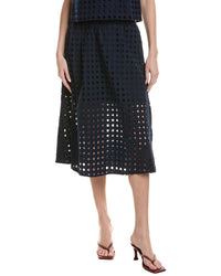 Cece Circle Eyelet Midi Skirt