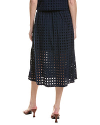 Cece Circle Eyelet Midi Skirt