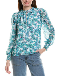 Cece Smocked Cuff Ruffle Blouse