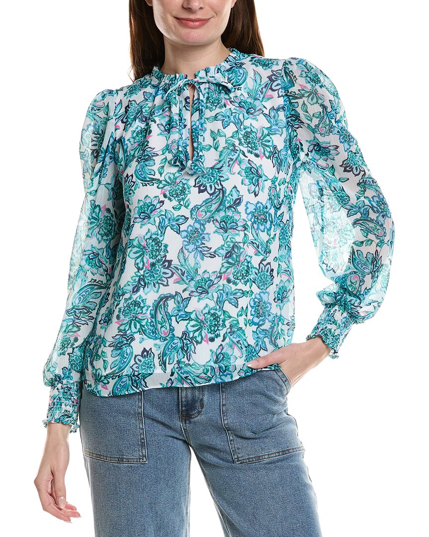 Cece Smocked Cuff Ruffle Blouse