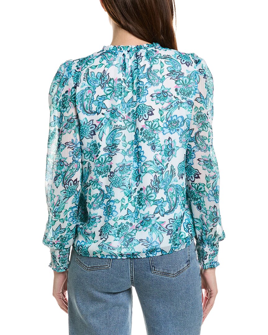 Cece Smocked Cuff Ruffle Blouse