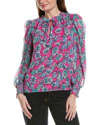 Cece Smocked Cuff Ruffle Blouse