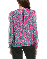 Cece Smocked Cuff Ruffle Blouse