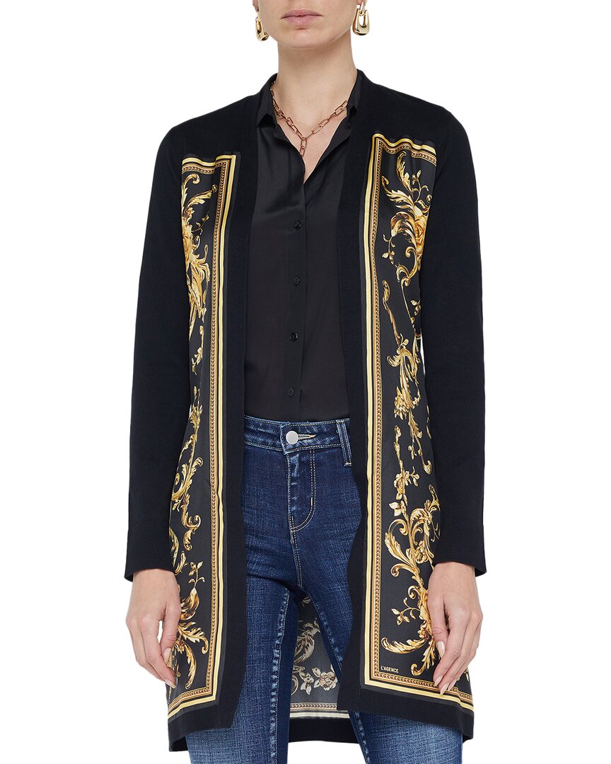 L'agence Beverly Silk-Blend Panel Cardi