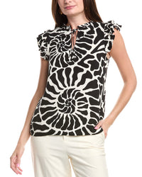 Vince Camuto Flutter Sleeve Blouse Black
