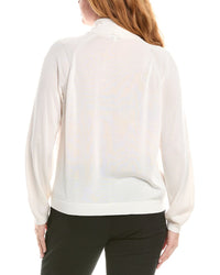 Lafayette 148 New York Plus Raglan Sleeve Turtleneck Silk-Blend Sweater