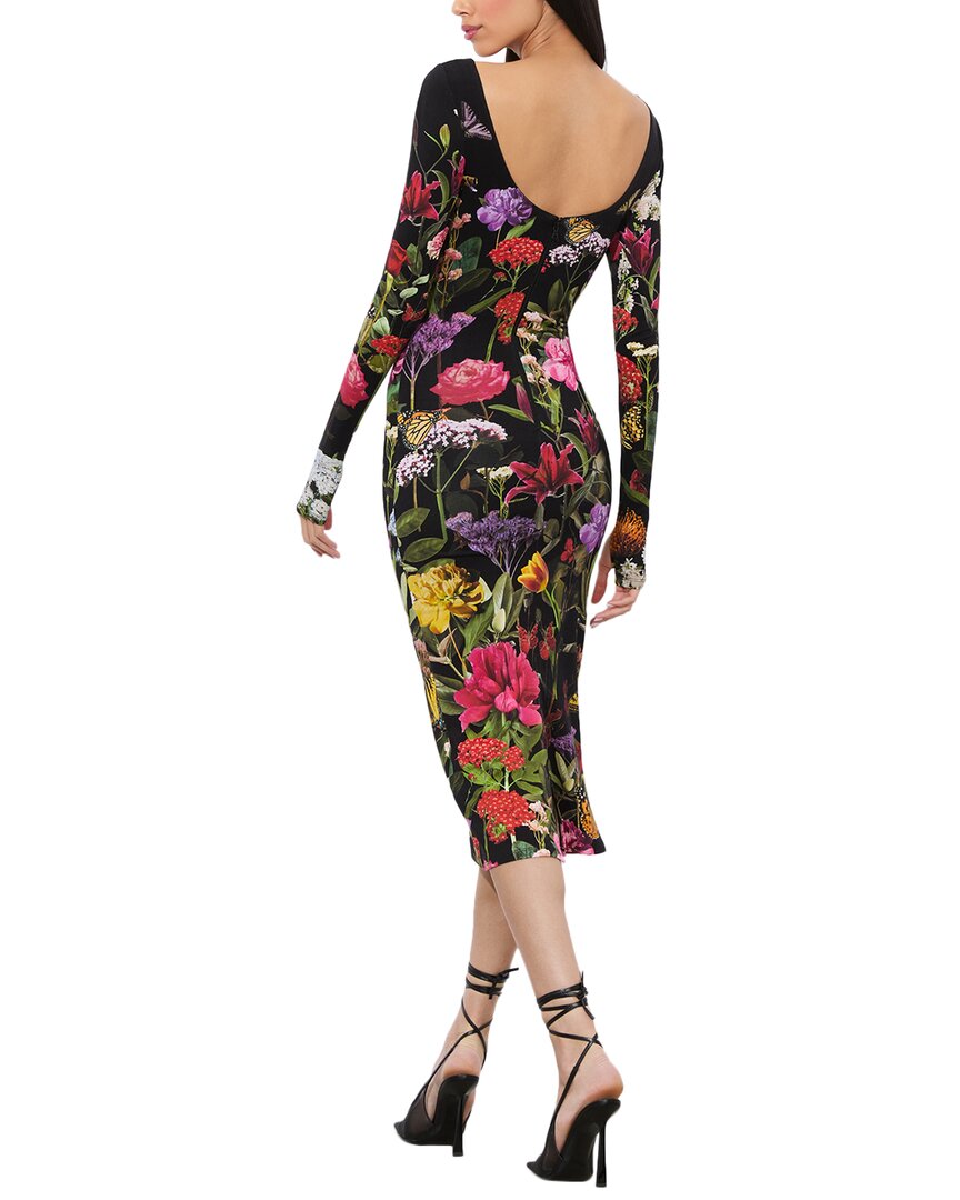 Alice + Olivia Womens Delora Scoop Neck Midi Dress, 6
