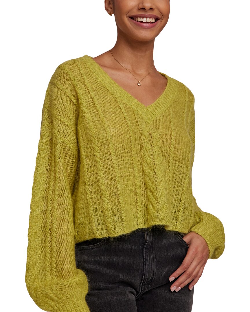 Bella Dahl Bella Dahl V-Neck Cropped Mohair & Wool-Blend Sweater