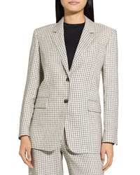 Theory Oversized Straight Linen-Blend Blazer