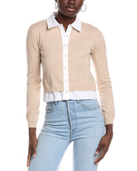 NAADAM Naadam Mixed Media Cashmere-Blend Cardigan