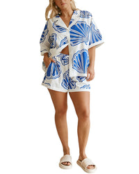Camila Blanco 2Pc Shirt & Short Set