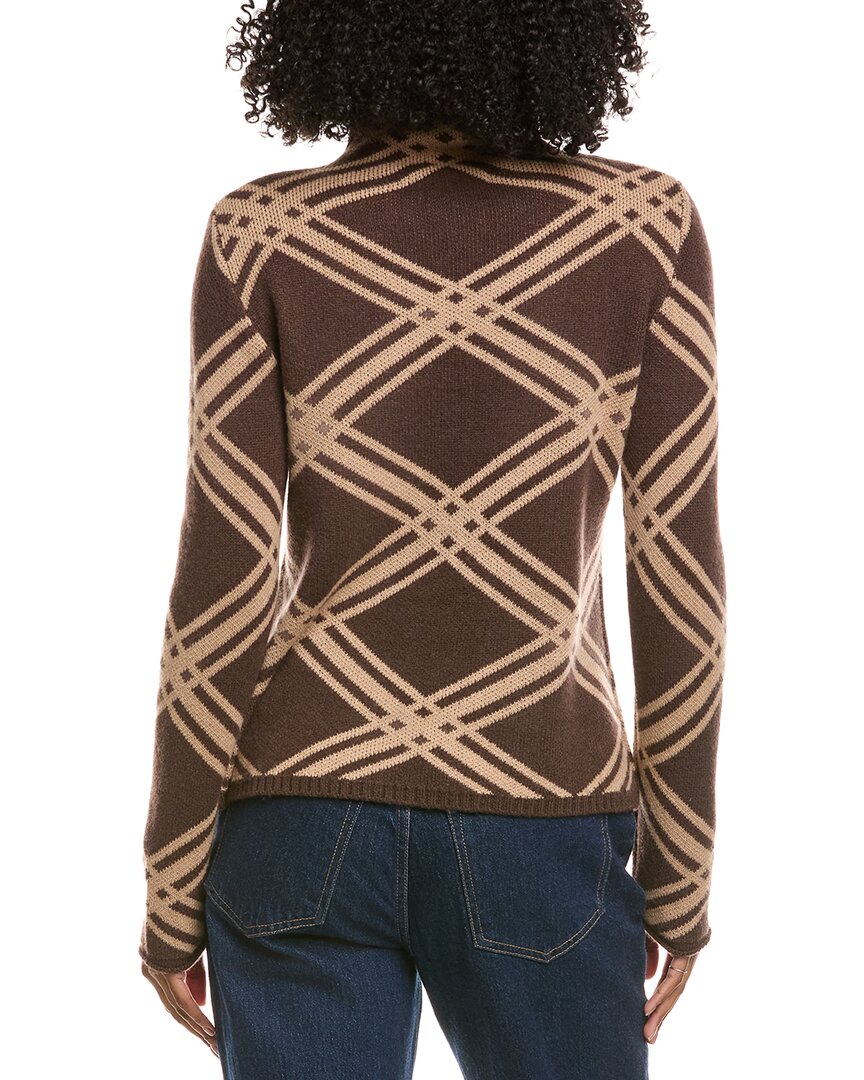 Hannah Rose Plaid Funnel Neck Wool & Cashmere-Blend Sweater