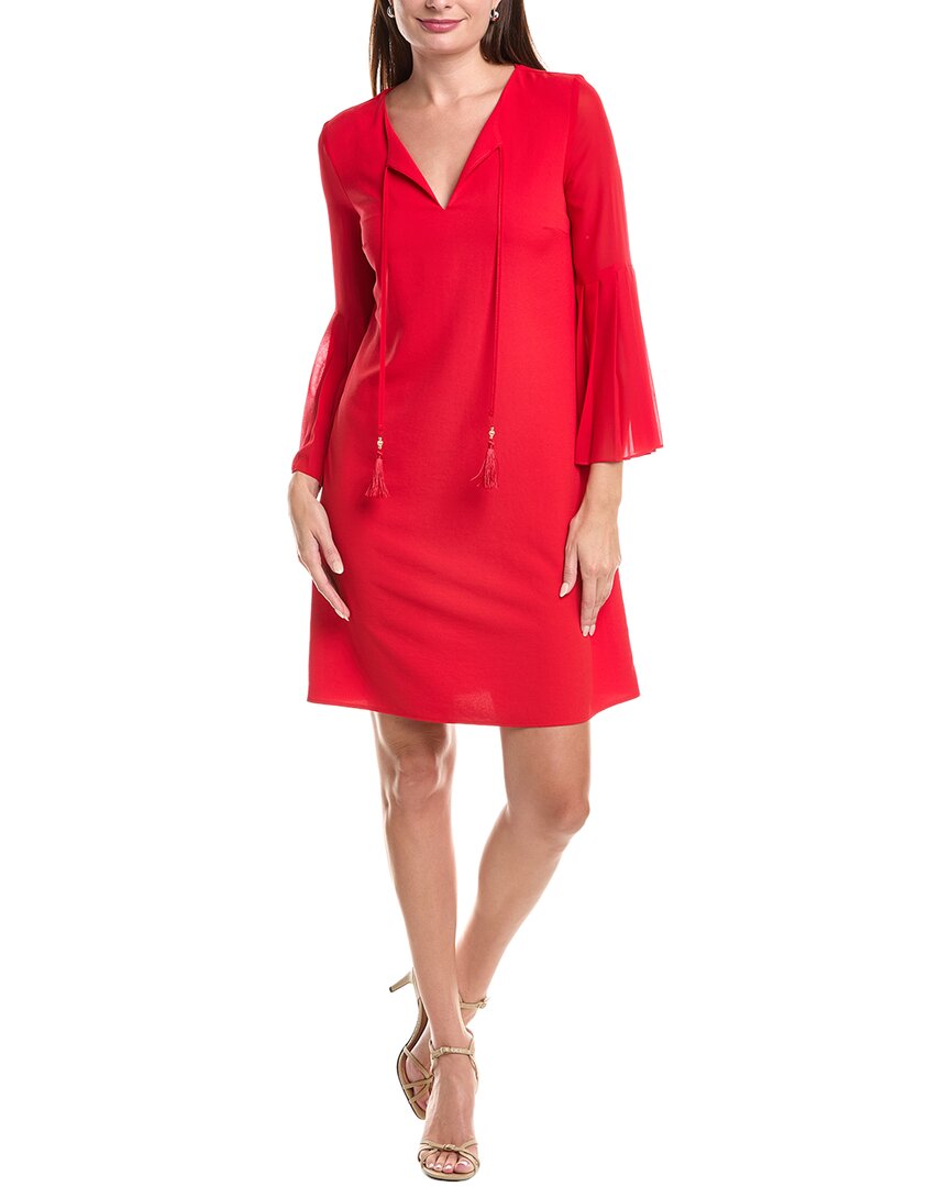 Joseph Ribkoff Pleated Bell-Sleeve Shift Dress
